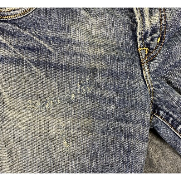 Silver Jeans Men's 32x33 Distressed Boot Cut Y2K Grunge Tuesday Blue Jeans - Picture 3 of 14